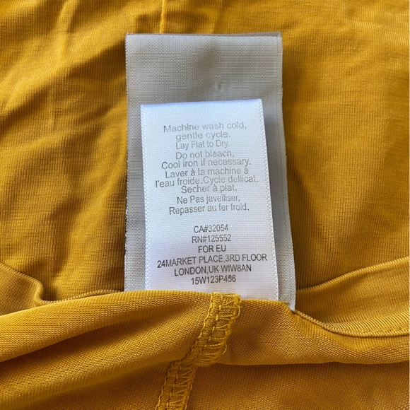 Anthropologie DOLAN Left Coast Loren Mustard Yellow Tunic Shift Pocket Dress XL - Picture 9 of 9
